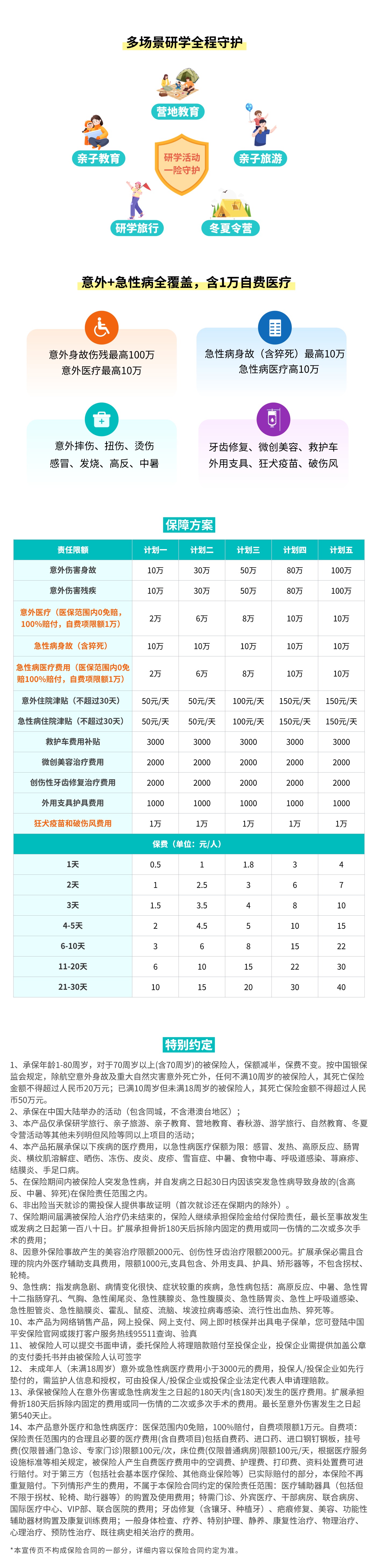平安趣平安研学保险 详情
