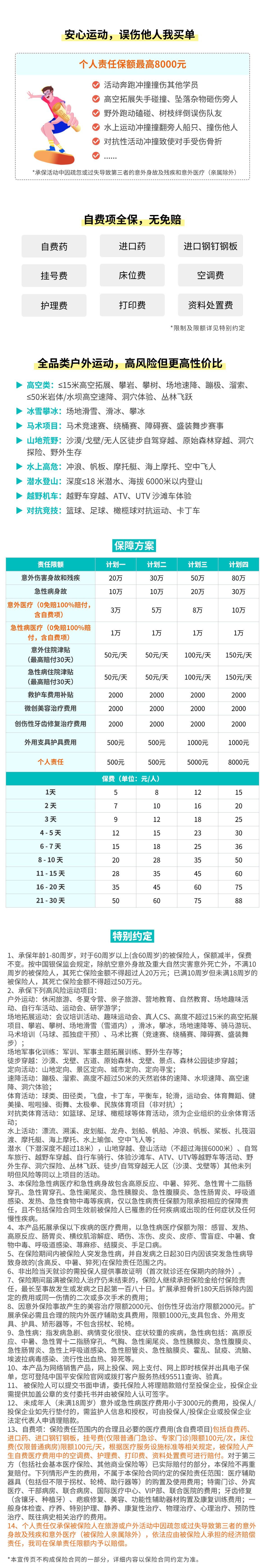 平安趣户外专属保险 详情